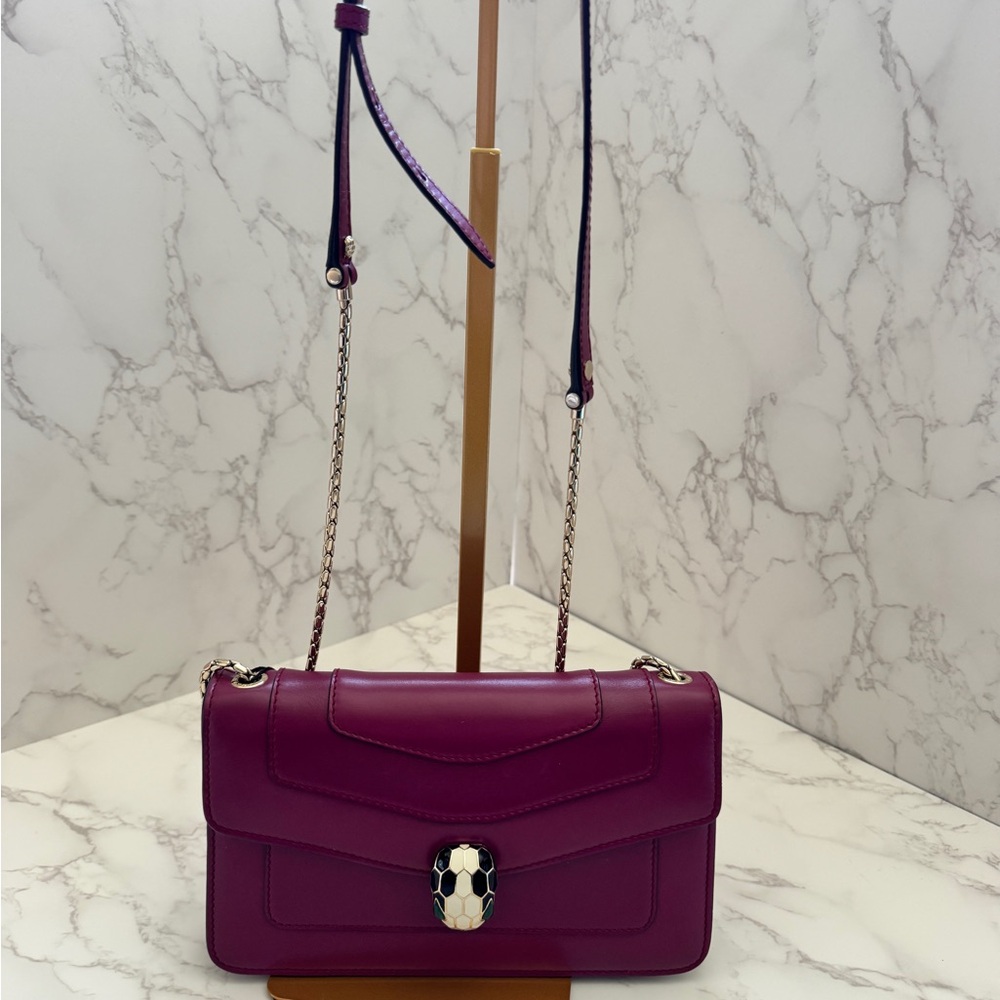 Authentic Bvlgari Serpenti Forever Bag with iconic snakehead closure